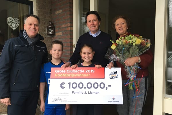 Winnaar van de ton is gevallen Steun een vereniging en maak kans op een ton!