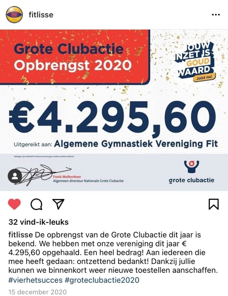 Algemene Gymnastiek Vereniging Fit Lisse Opbrengst Algemene Gymnastiek Vereniging Fit Lisse