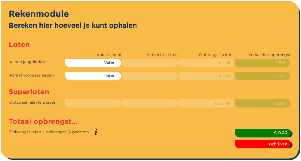Rekenmodule Grote Clubactie Extra inkomsten voor jullie vereniging